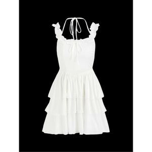 NWT Cider Layered Ruffle White Mini Dress XS